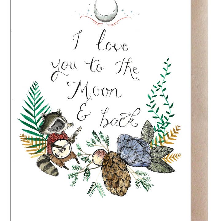 Moon and Back Love - Greeting Card