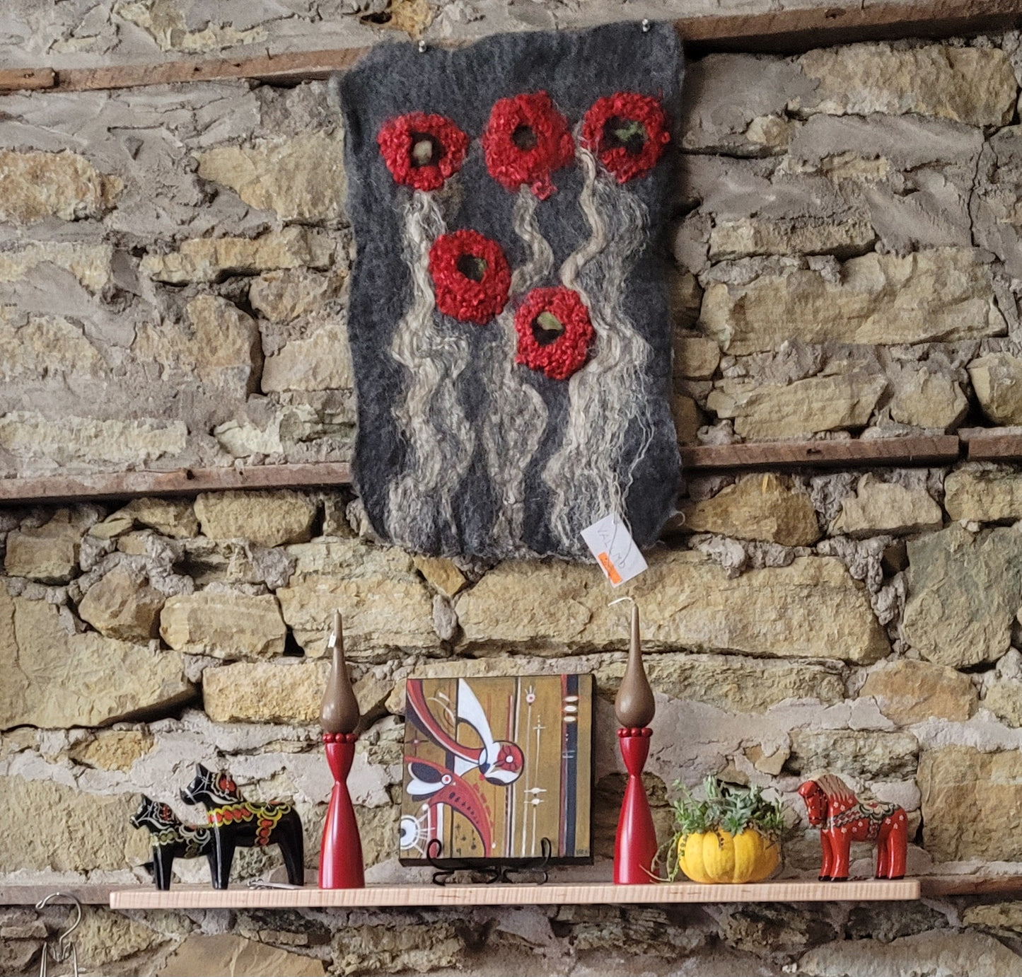 #2 Wool Art ~ Five Poppies