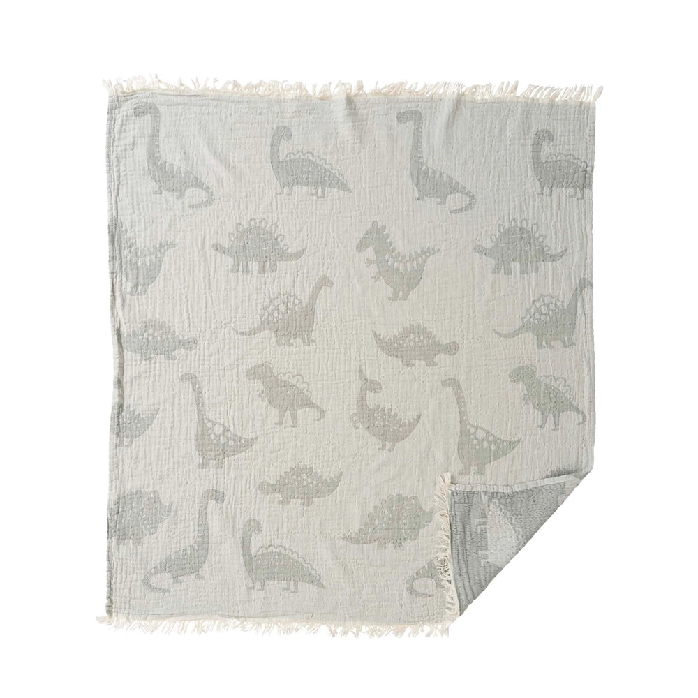 Dino Woven Cotton Baby Blanket