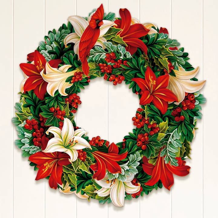 A Pop-Up Large Winter Joy Wreath - Décor w/ Mailing Card