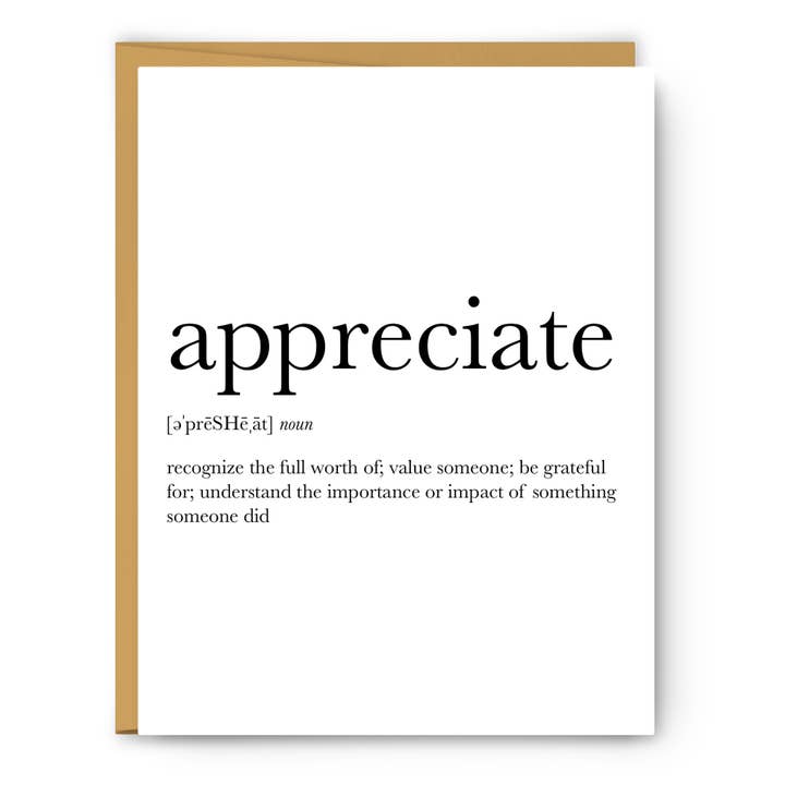 Appreciate Definition - Greeting Card