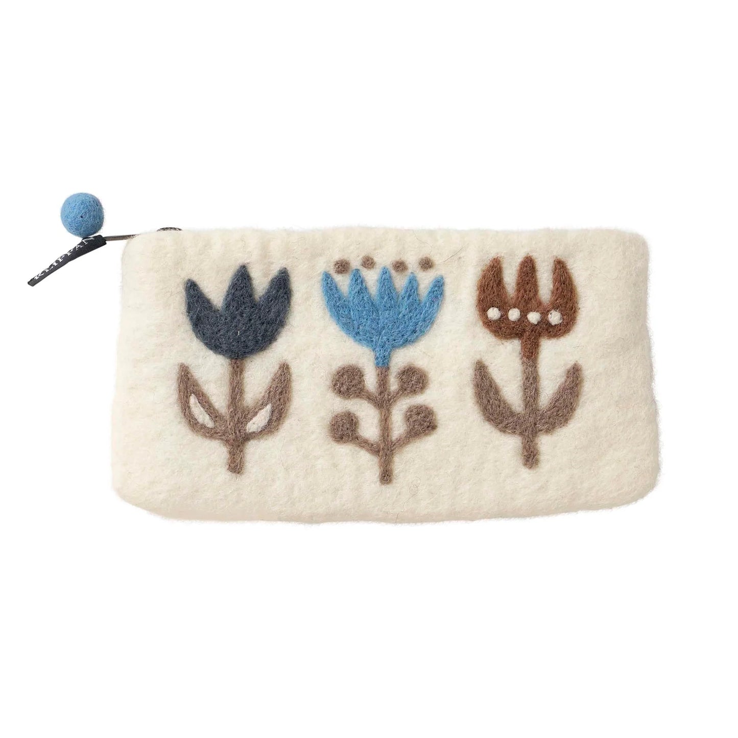 Felted White Tulip Purse