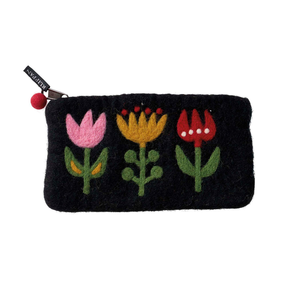 Felted Purse - Black Tulip