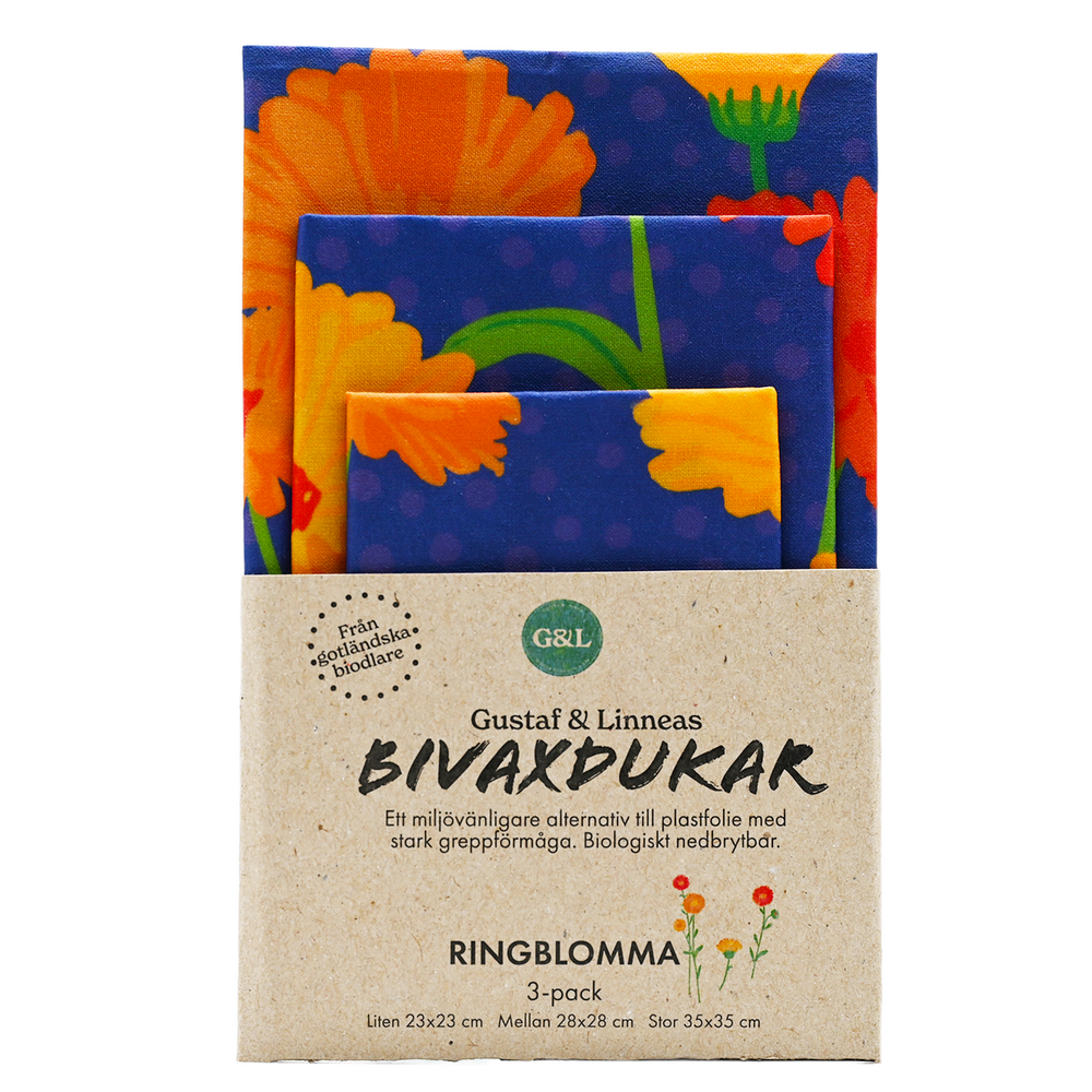 Beeswax cloth Marigold 3-pack