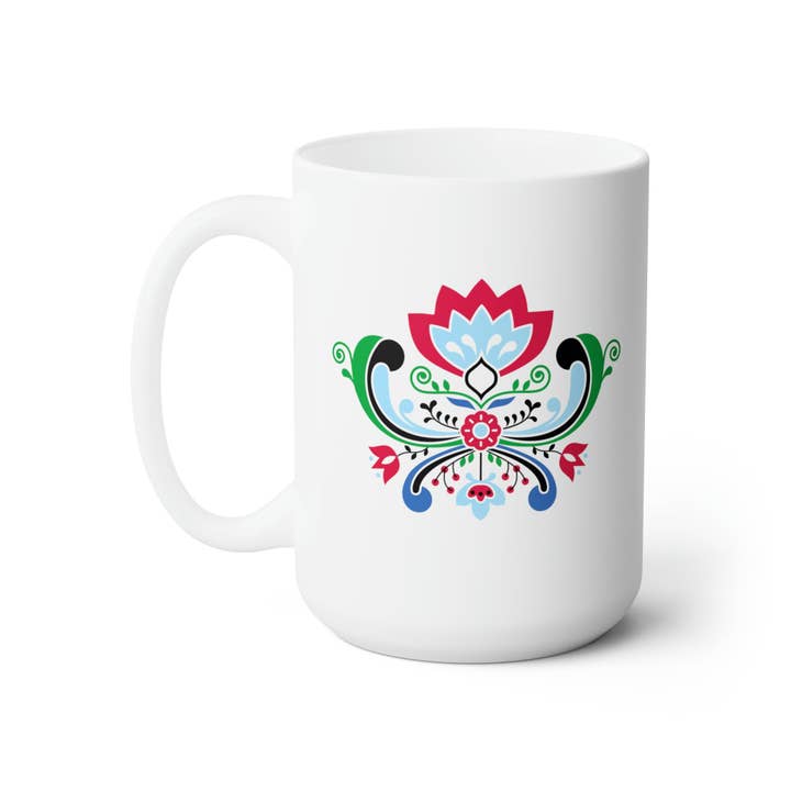 Nordic Rosemaling Design Mug