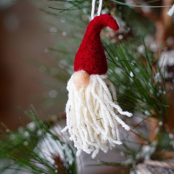 Needle Felting Kit - 3 Gnome Ornaments