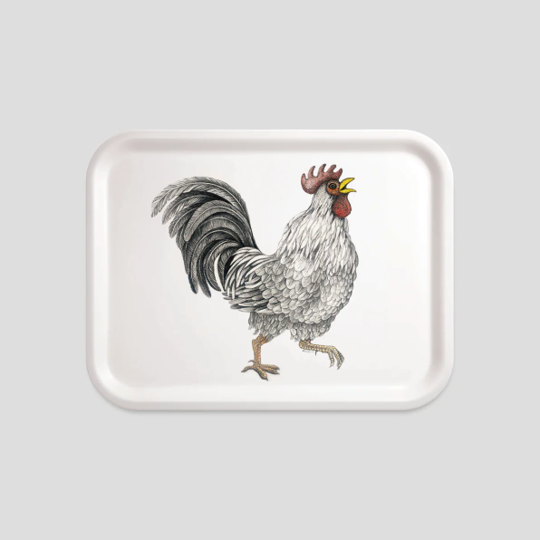 Small Rectangle Beechwood Tray - Ralph Rooster