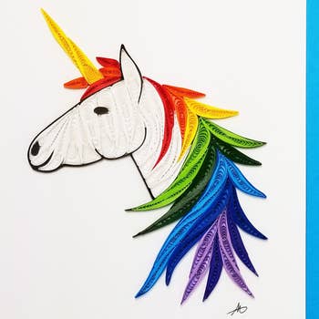 UNICORN - Hand-Rolled Greeting Card