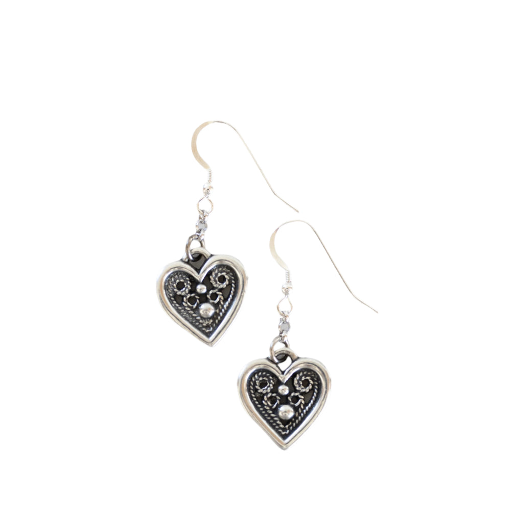 Pewter Heart Earrings