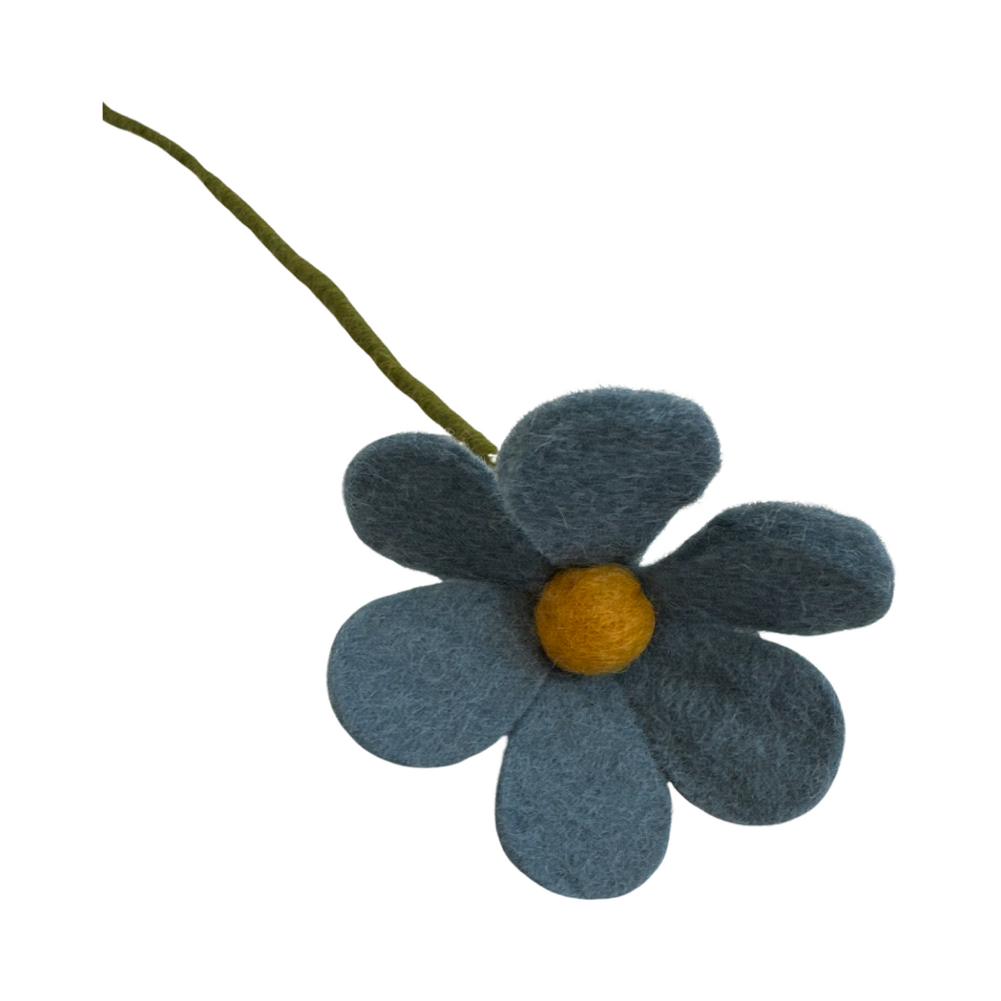 Hand Felted Simple Flower Sea Blue