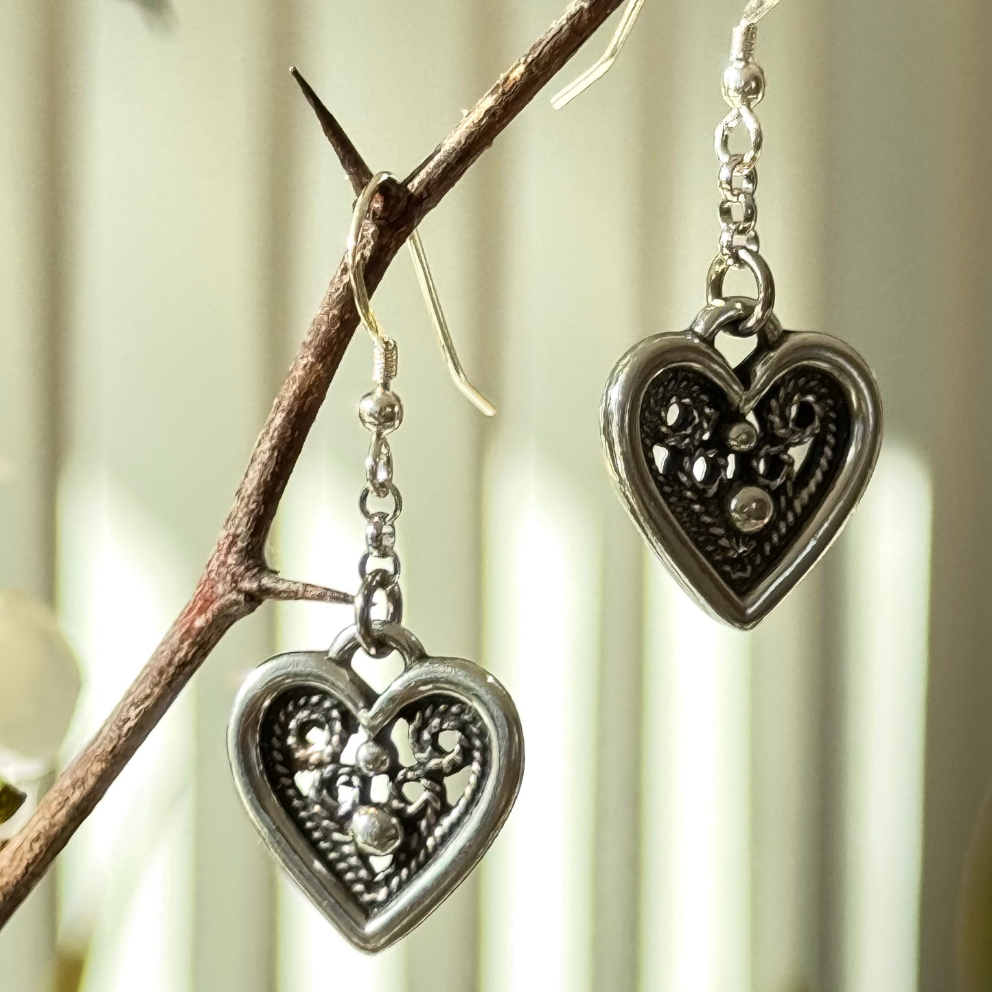 Pewter Heart Earrings