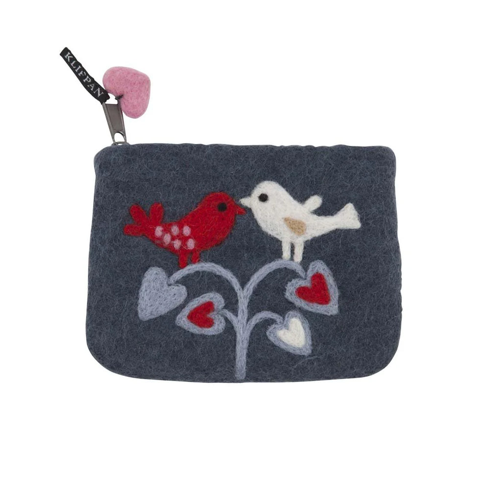 Lovebirds Felted Purse