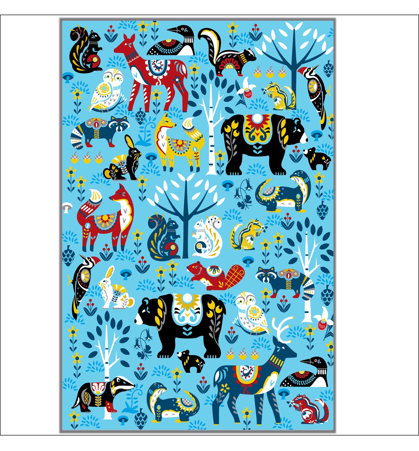 Woodland Dala Tea Towel