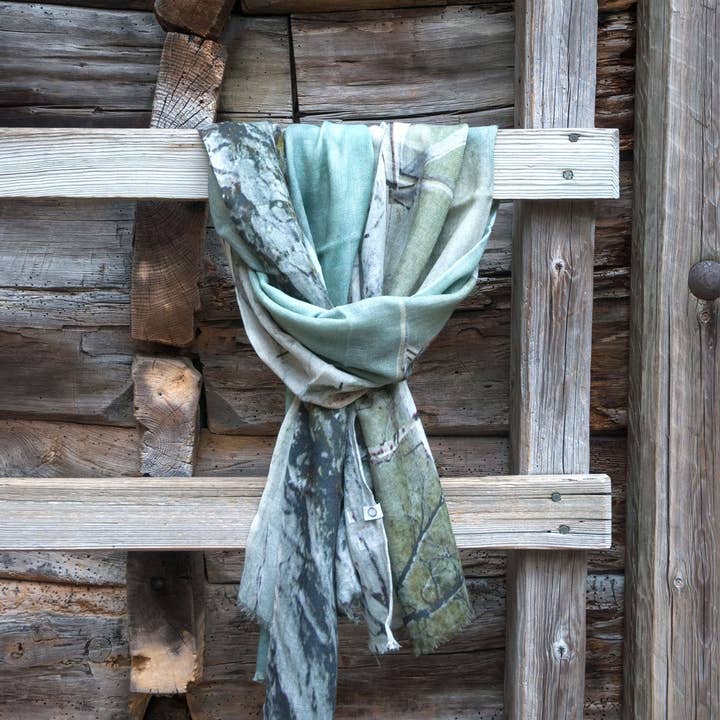 Wool and Silk Scarf - Glacier