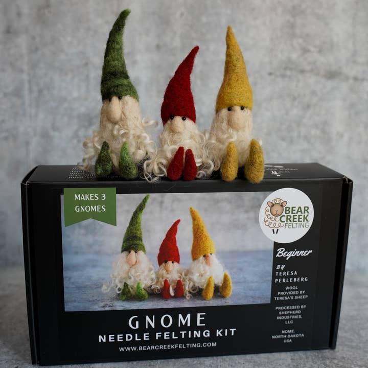 Needle Felting Kit - 3 Gnomes