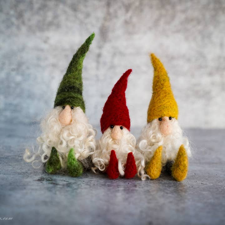 Needle Felting Kit - 3 Gnomes