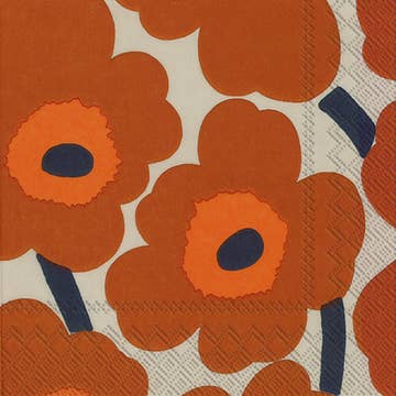 Cocktail Napkin - Marimekko UNIKKO Terracotta