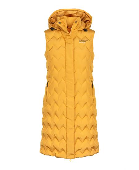 Down Puffer Vest - Gold 3/4 Length