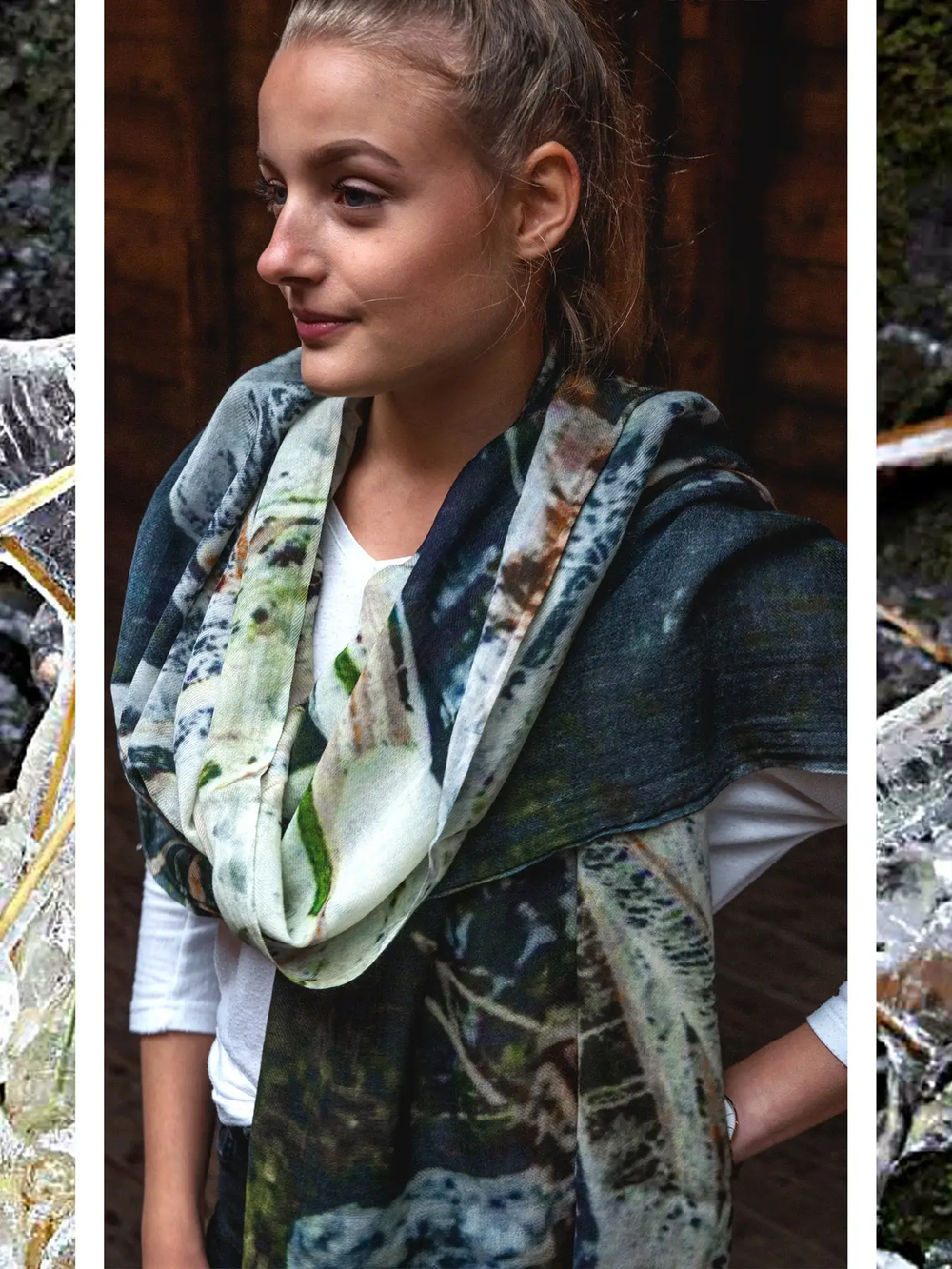 Wool and Silk Scarf - Ice