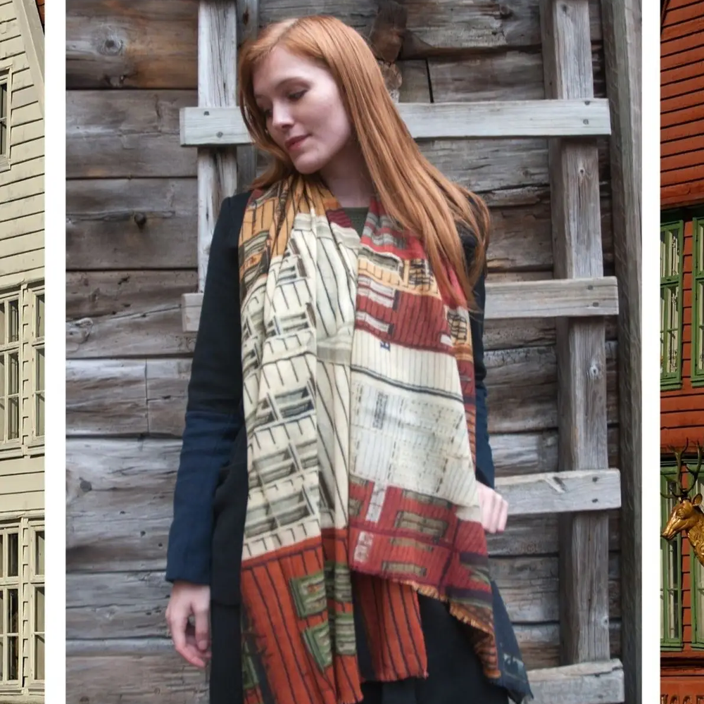 
                      
                        Wool and Silk Scarf - Bryggen
                      
                    