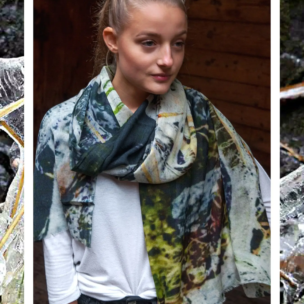 Wool and Silk Scarf - Ice