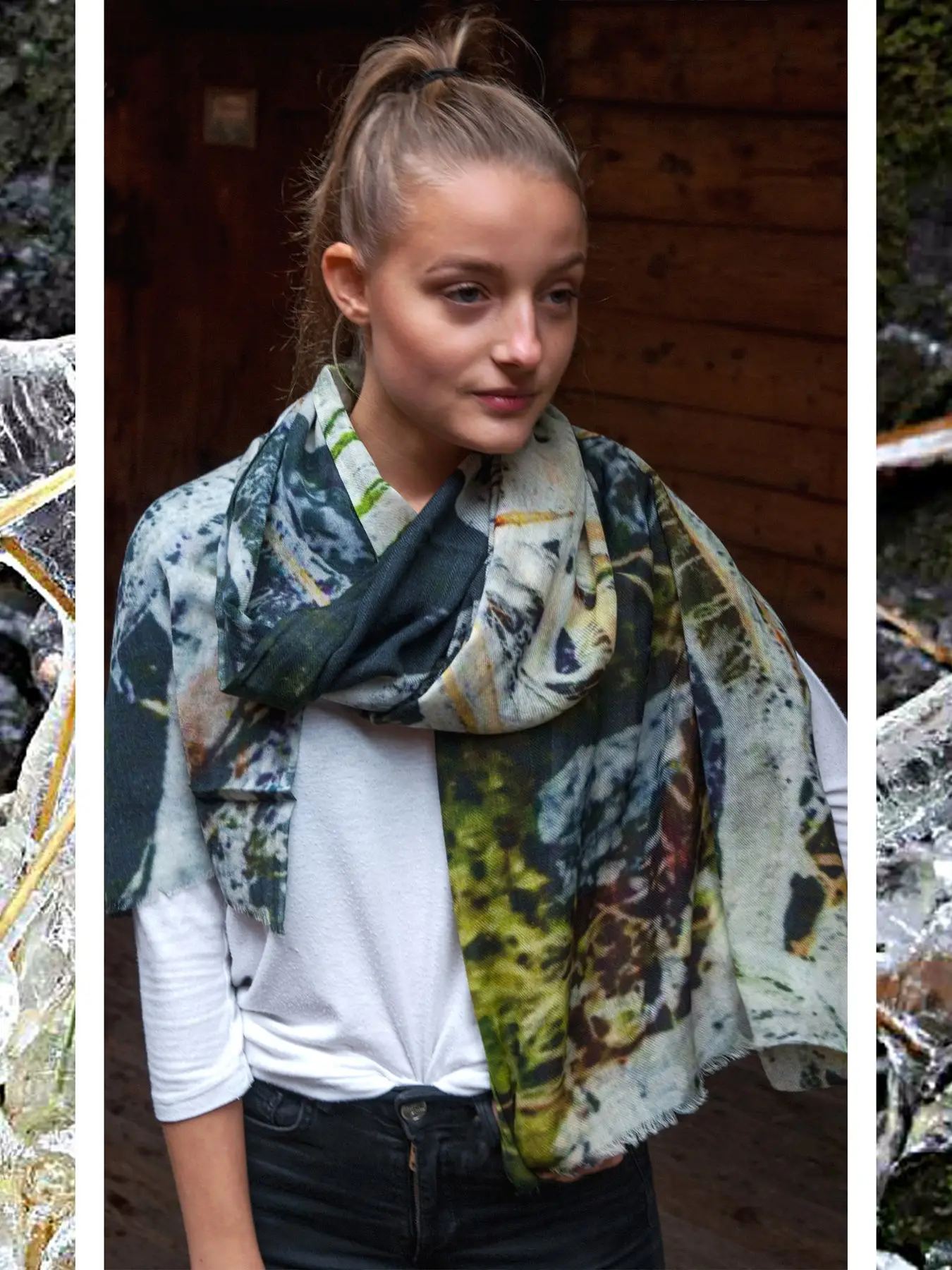 Wool and Silk Scarf - Ice