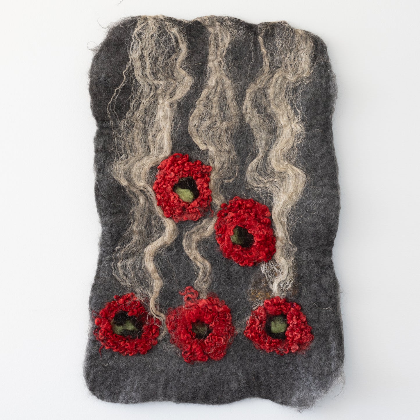 Five Poppies Wool Art