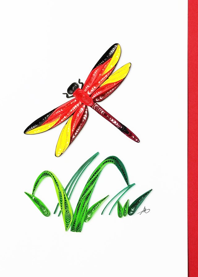 Dragonfly - Hand-Rolled Greeting Card