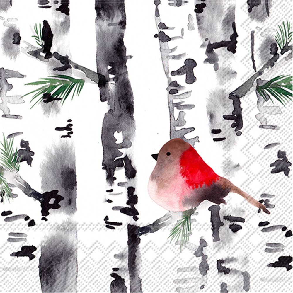 Lunch Napkin - Bird in Birch Christmas