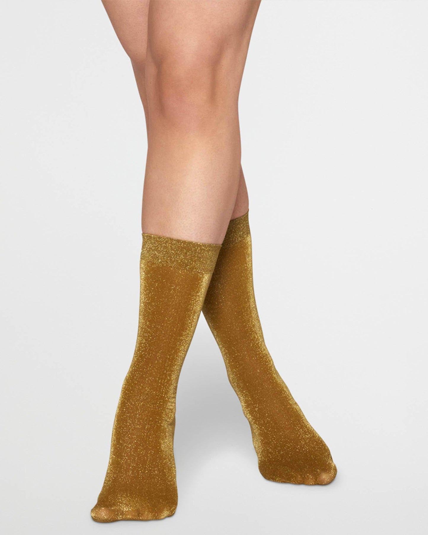 Ines Dark Gold Sparkle Socks