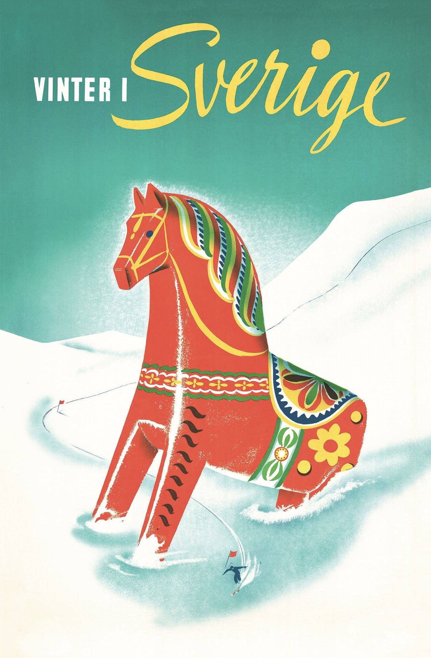 Winter Dalahorse, Postcard