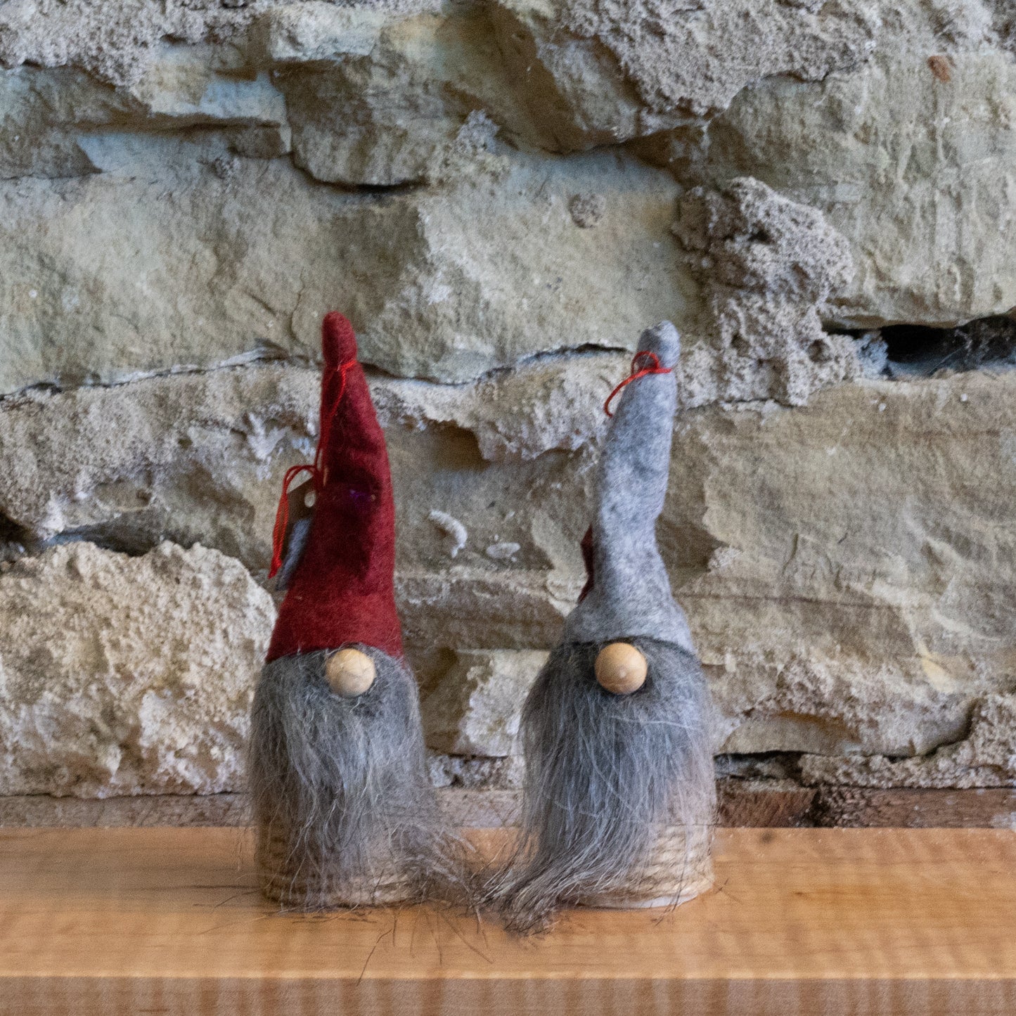 Nisse Red/Grey Pair 4" Ornaments