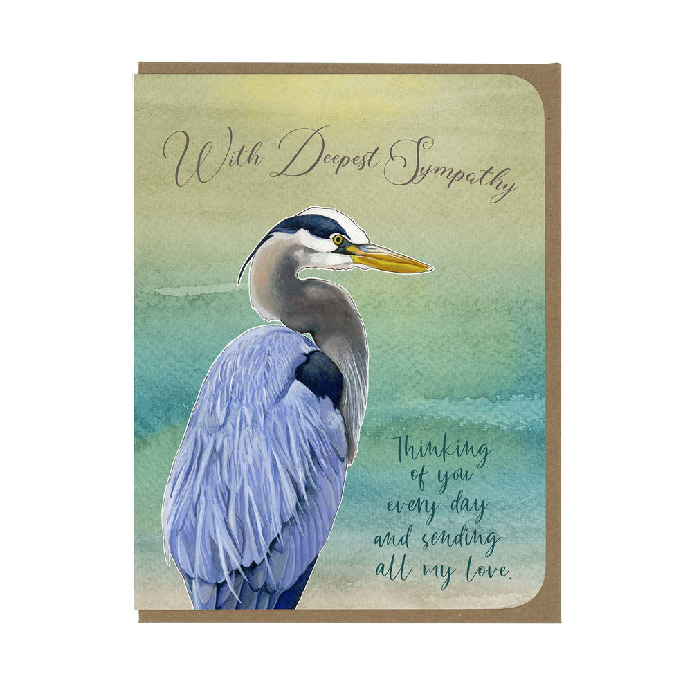 Sympathy - Sending Love Blue Heron - Greeting Card